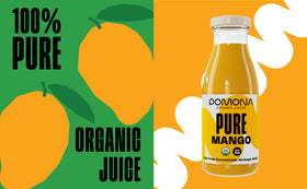 Pomona Mango juice in glass ready to enjoy with meals.