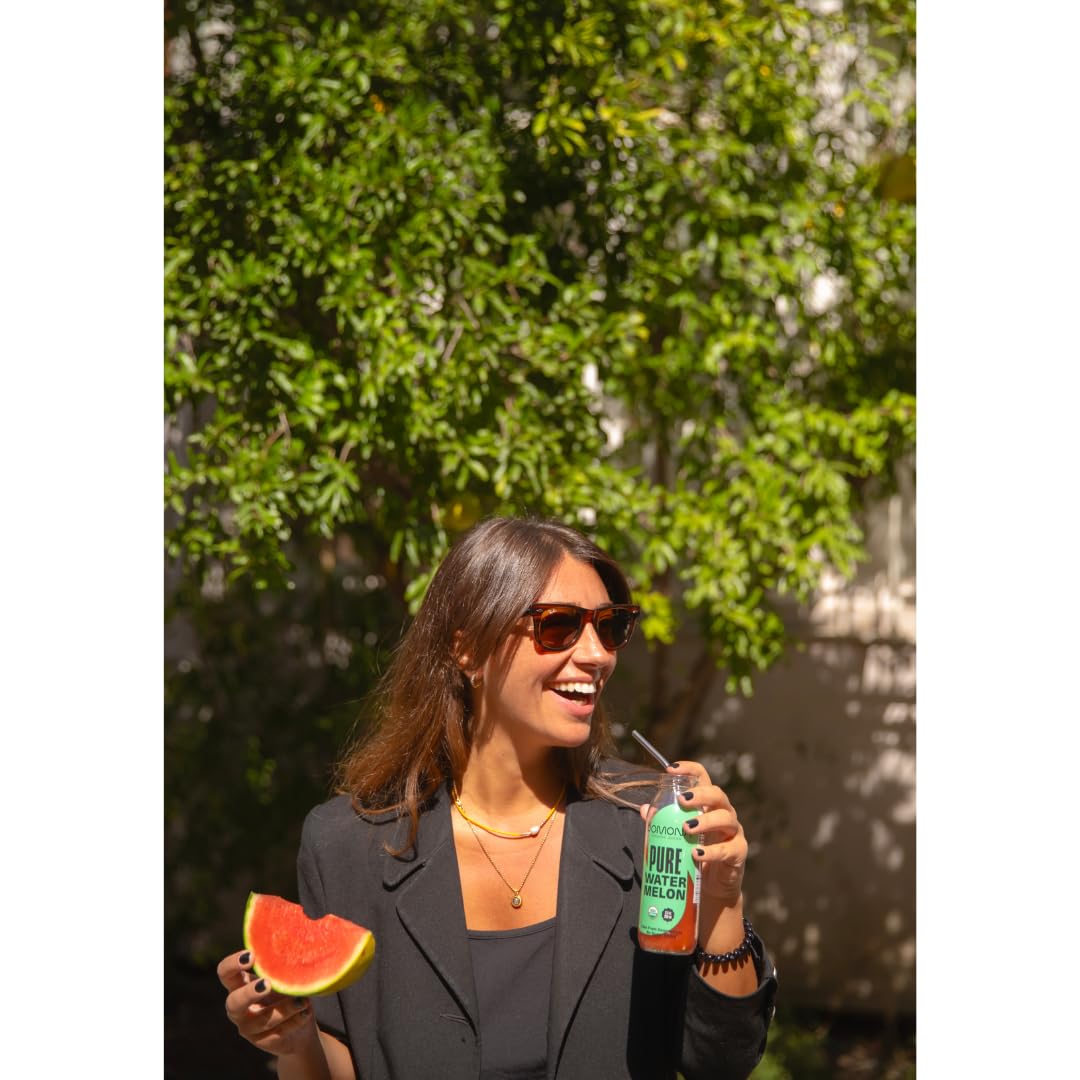 Cold-pressed Pomona Watermelon Juice in a glass bottle