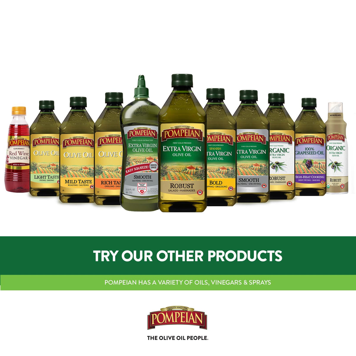 Pompeian grapeseed oil bottle in baking and frying setups.