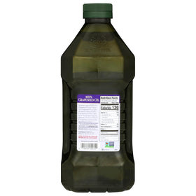 Pompeian grapeseed oil nutrition label close-up.