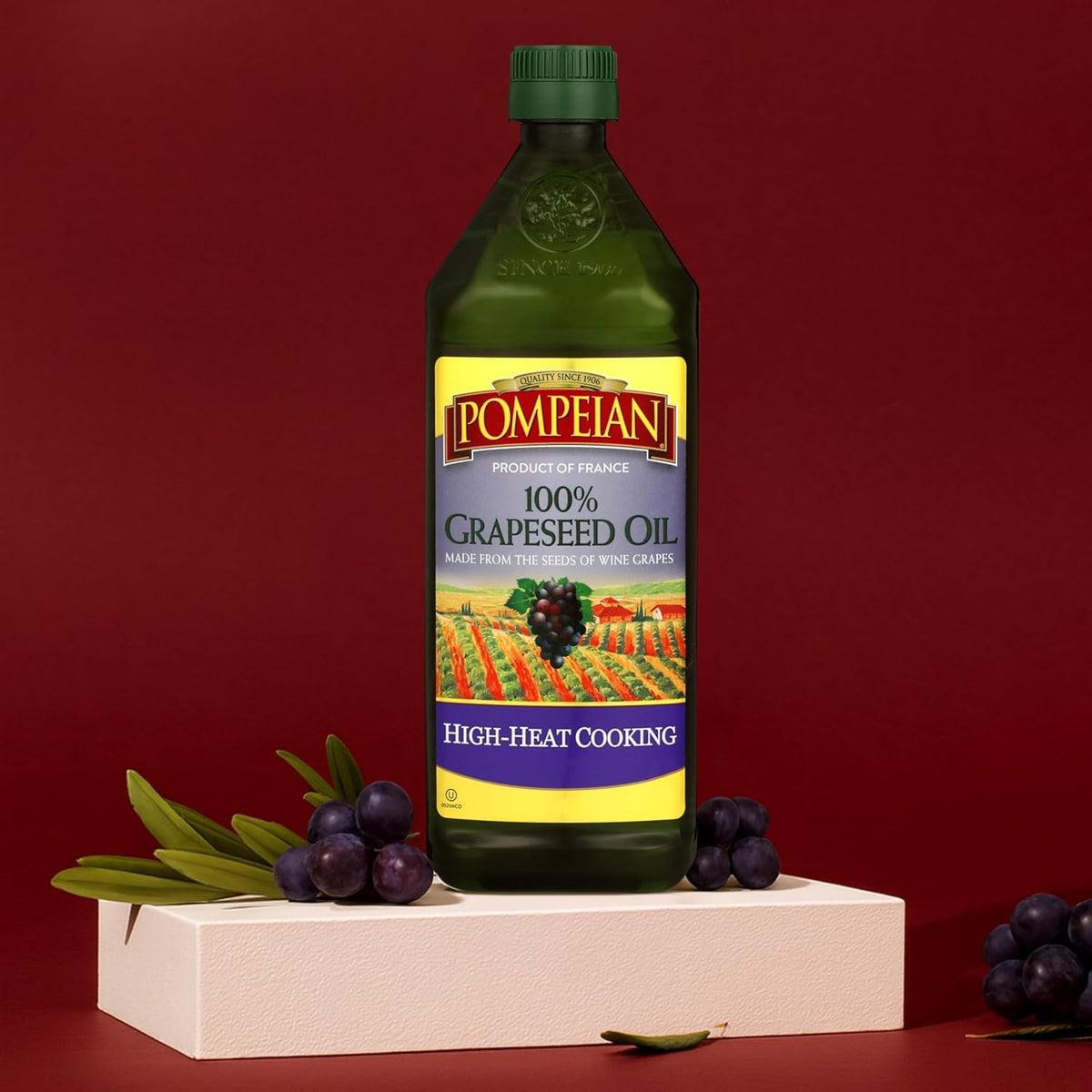 Pompeian Grapeseed Oil being used for stir-fry at high heat