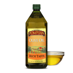 Pompeian Rich Taste Olive Oil bottle for versatile high-heat cooking