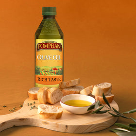 Pompeian Rich Taste Olive Oil drizzle on pasta or salads