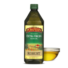 Pompeian Robust Olive Oil bottle ready for dressings and sautéing.