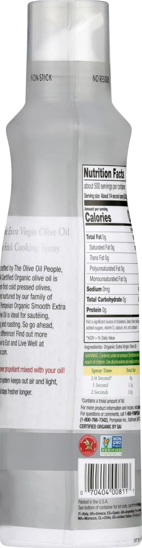 Pompeian Organic label visible highlighting USDA Organic certification.