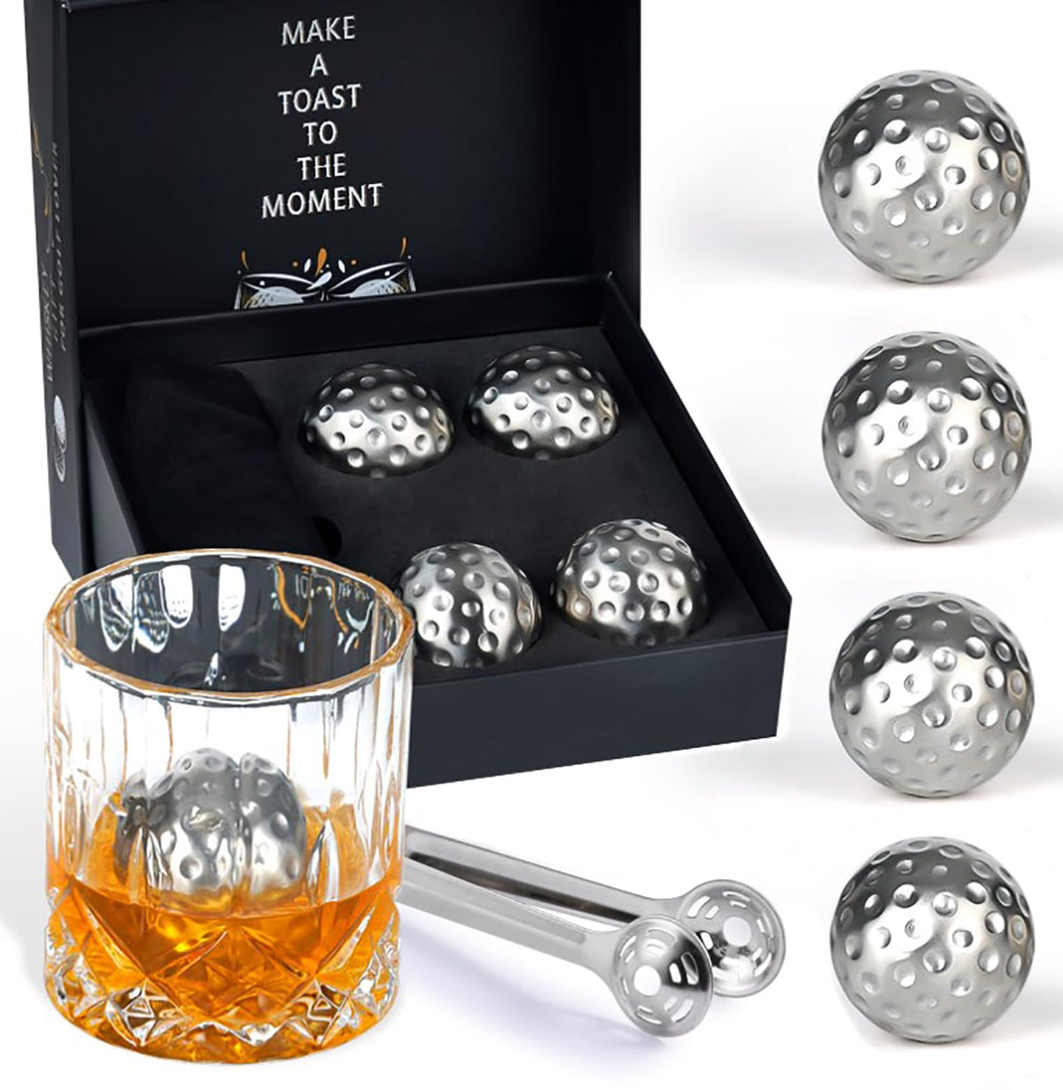 PONPUR 40mm XL golf ice balls for fast cooling without dilution.