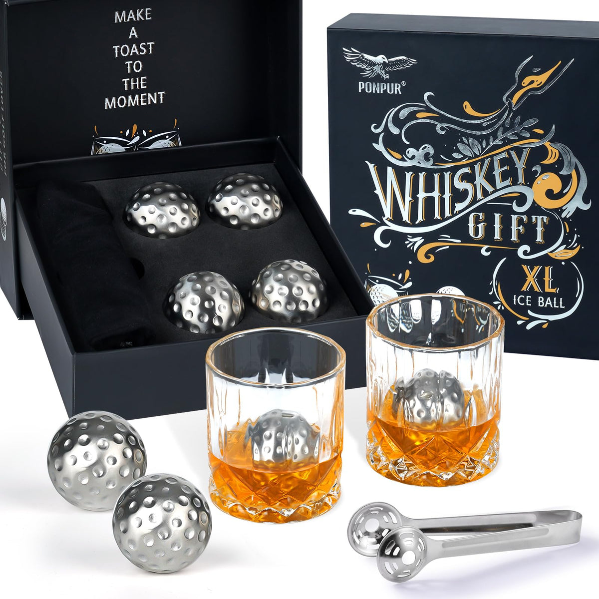 PONPUR golf lover gift set for whiskey fans.