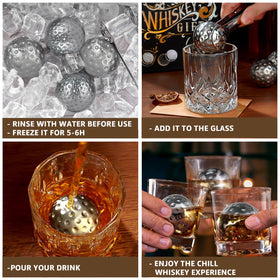PONPUR reusable whiskey cooling balls preserve flavor while cooling.