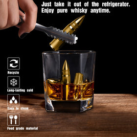 PONPUR stainless steel whiskey stones preserve flavor without watering down.