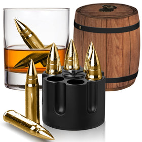 PONPUR whiskey stones with barrel design keep bourbon cold without dilution.