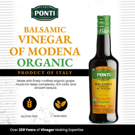 Pouring Ponti balsamic reveals deep color and smooth texture