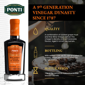Ponti Rich & Creamy Balsamic Vinegar of Modena fruit-salad drizzle, adds balanced sweetness and depth.