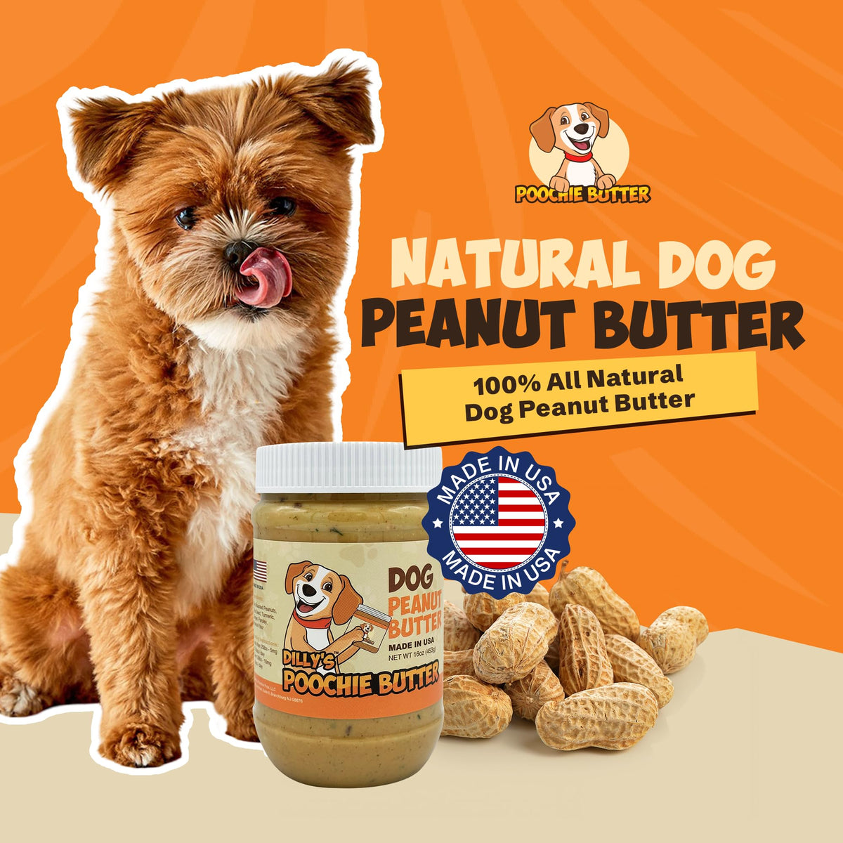 Poochie Butter creamy texture spread on a lick mat for tasty enrichment.