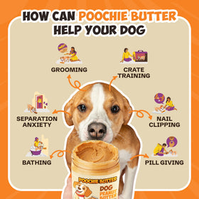 Poochie Butter flax seed pumpkin blend for balanced flavor.