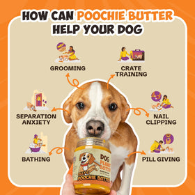 Poochie Butter non-GMO, no sugar added dog treat for wholesome rewards.