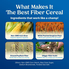 Poop Like A Champion corn bran close-up, wholesome crunch for breakfast