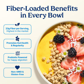 Psyllium husk detail from Poop Like A Champion, fiber feature for easy mornings