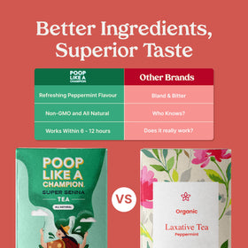 Steeped cup of Super Senna Tea with mint aroma ready to enjoy.
