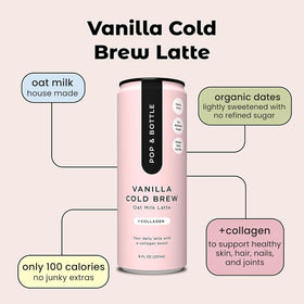 Pop & Bottle marine collagen latte promotes a smooth, nourishing sip