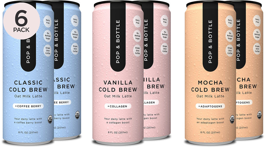 Pop & Bottle Classic oat latte can with antioxidants for a balanced start