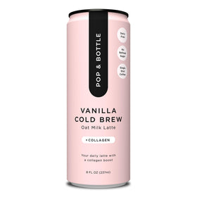 Pop & Bottle vanilla oat latte can, ready-to-drink on the go