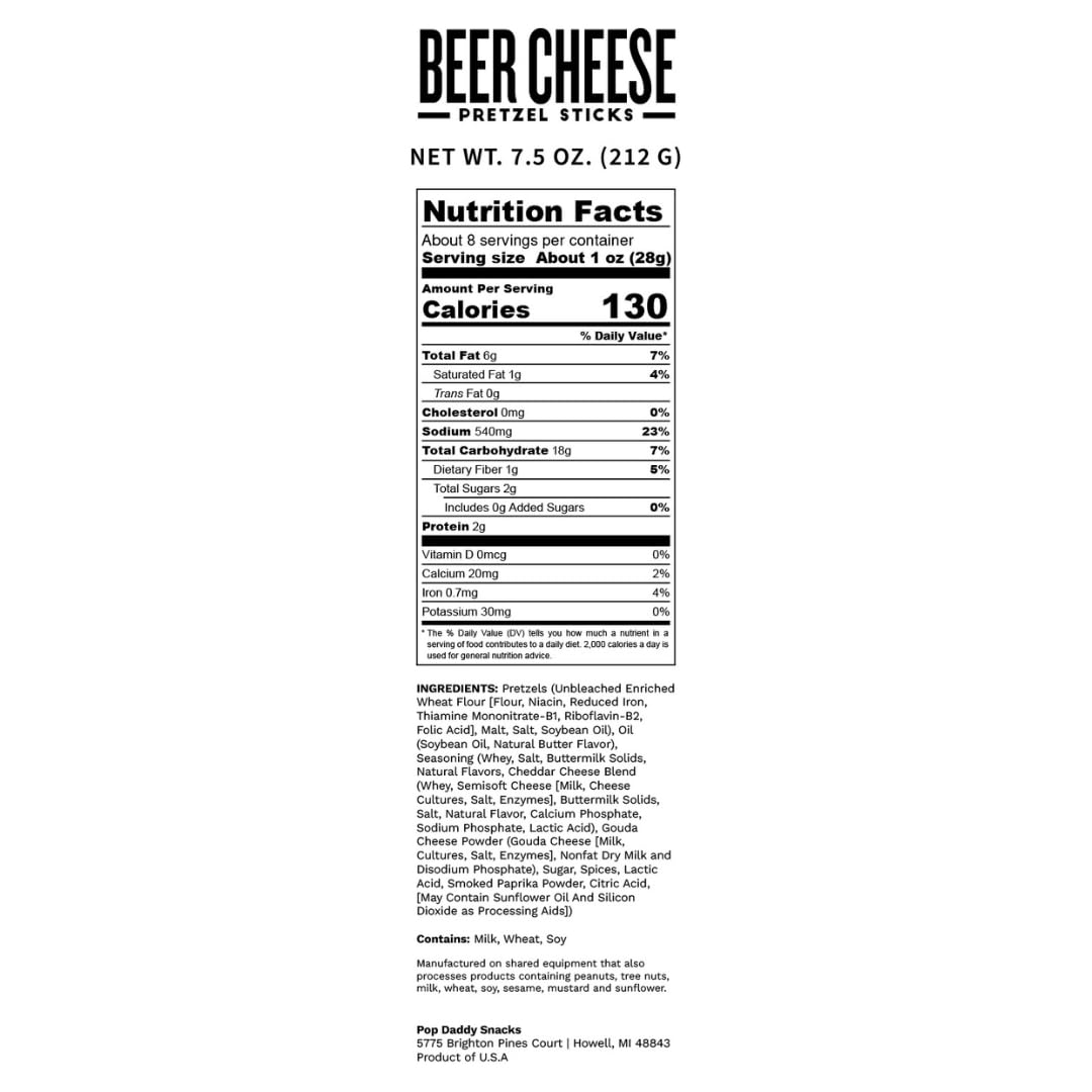 Pop Daddy party snack pretzels Beer Cheese for picnics and game nights.