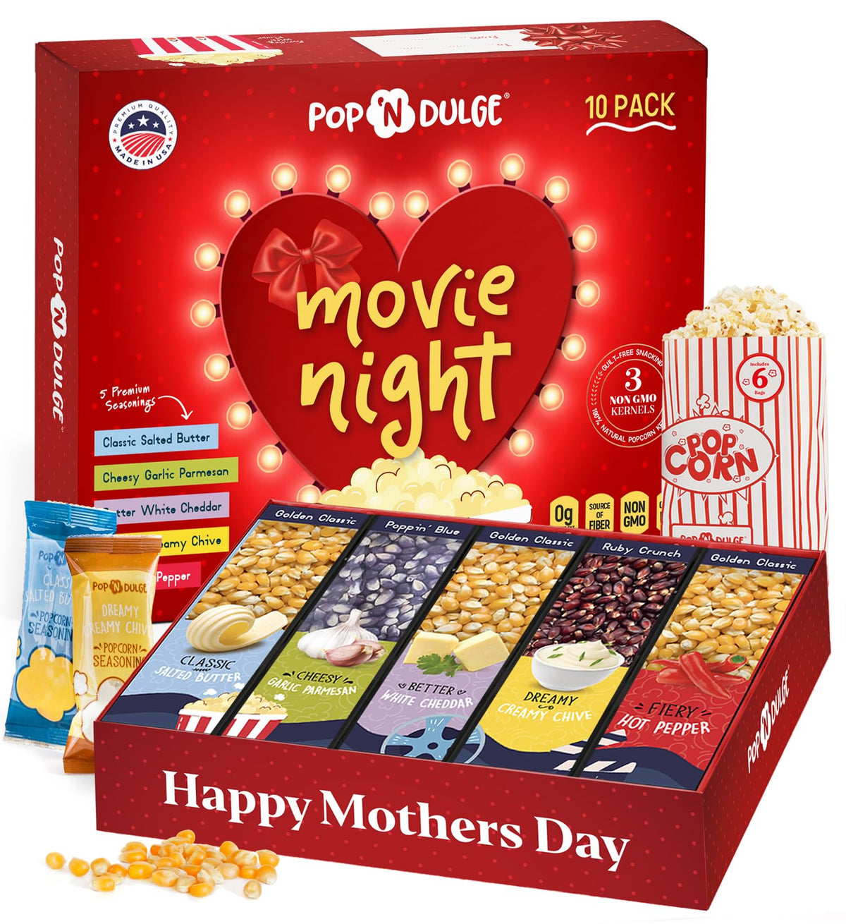 Pop N' Dulge Mothers Day movie night kit, perfect as a gift for her.