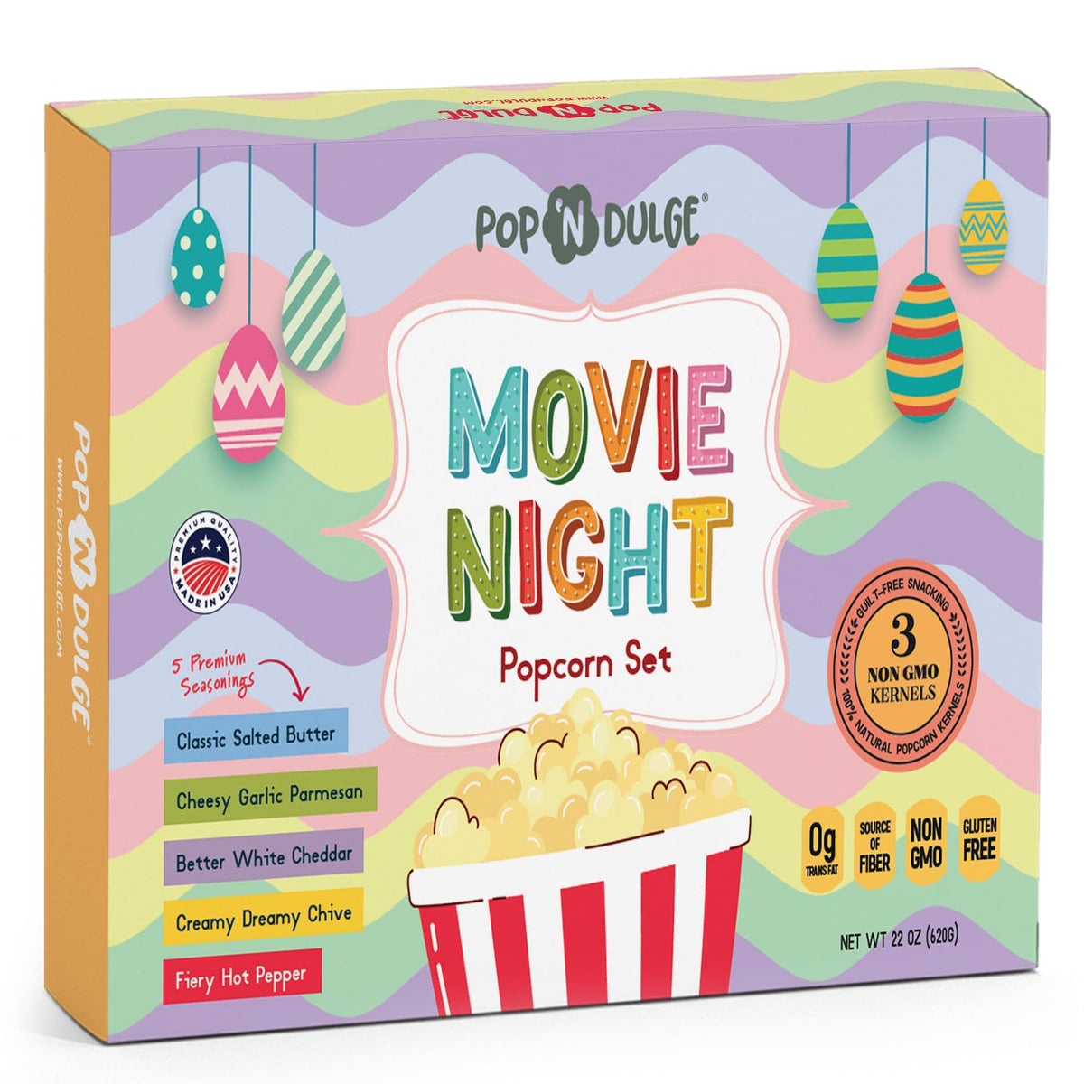 Pop n' Dulge Movie Night Gift Set packaging ready for gifting.