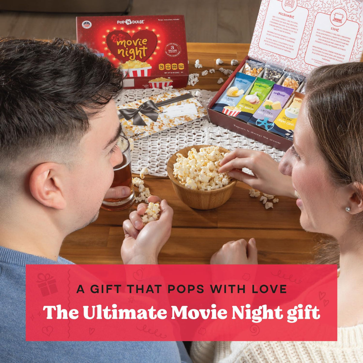 Pop N' Dulge Poppin' Blue kernel adds vibrant color for popcorn nights.