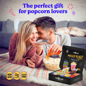Pop n' Dulge Ruby Crunch kernel bag, vibrant color and theater-style snacking.