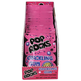 Pop Rocks Bubblegum crackling candies captured during a bite