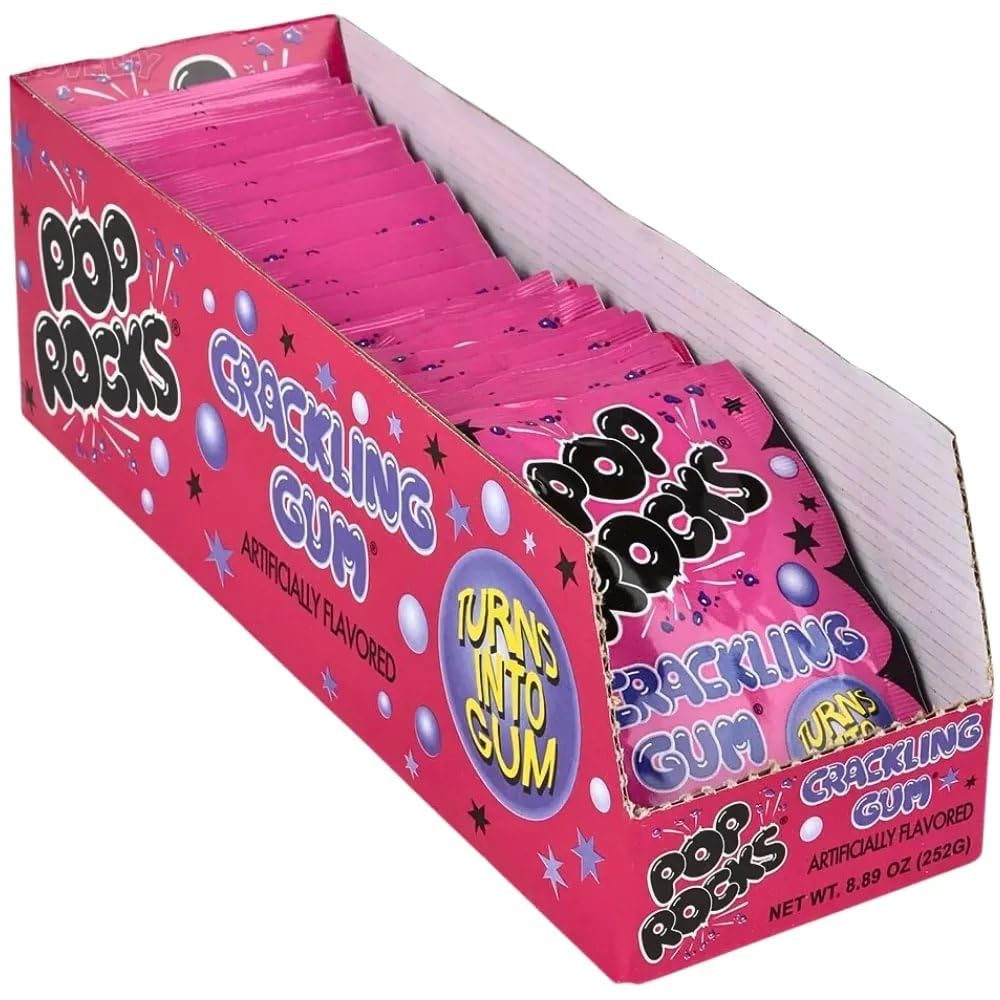 Pop Rocks Bubblegum open bag for casual snacking
