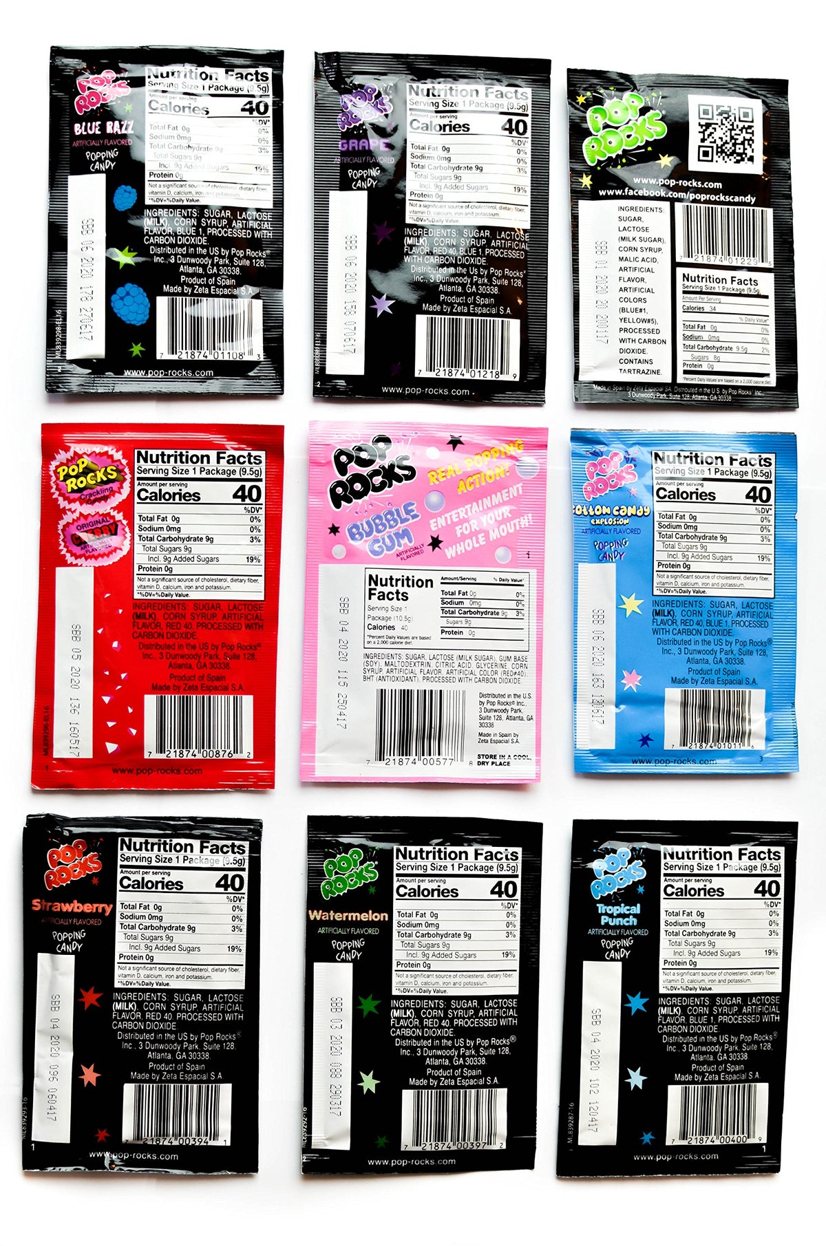 Pop Rocks flavor variety 0.33 oz packs ideal for on-the-go snacking