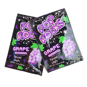 Pop Rocks Grape candy pack front view, ideal for party snacks.