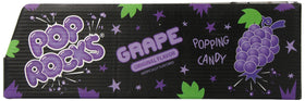 Pop Rocks Grape candy surface detail, capturing fizzing sound appeal.