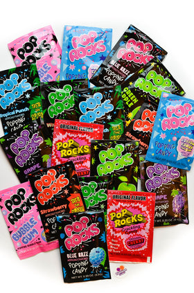 Pop Rocks Ultimate Assortment 18-pack display showcasing multiple flavors for party fun