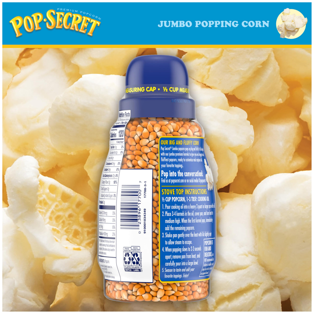 Pop Secret Jumbo Popcorn Kernels snack idea perfect for crowds and gatherings.