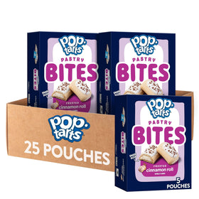 Pop-Tarts Bites Frosted Cinnamon Roll packaging for on-the-go snacking and lunchboxes.