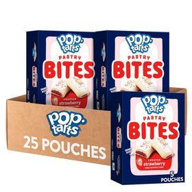 Pop-Tarts Bites Frosted Strawberry pouch, convenient on-the-go breakfast.
