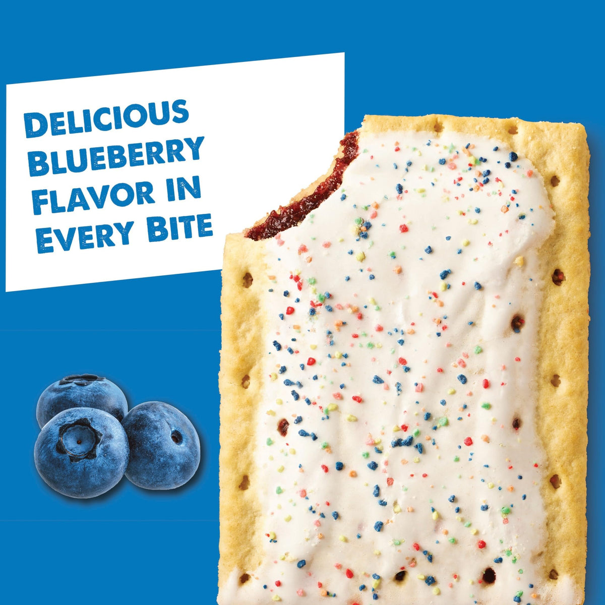 Pop-Tarts Frosted Blueberry box packaging designed for pantry storage.