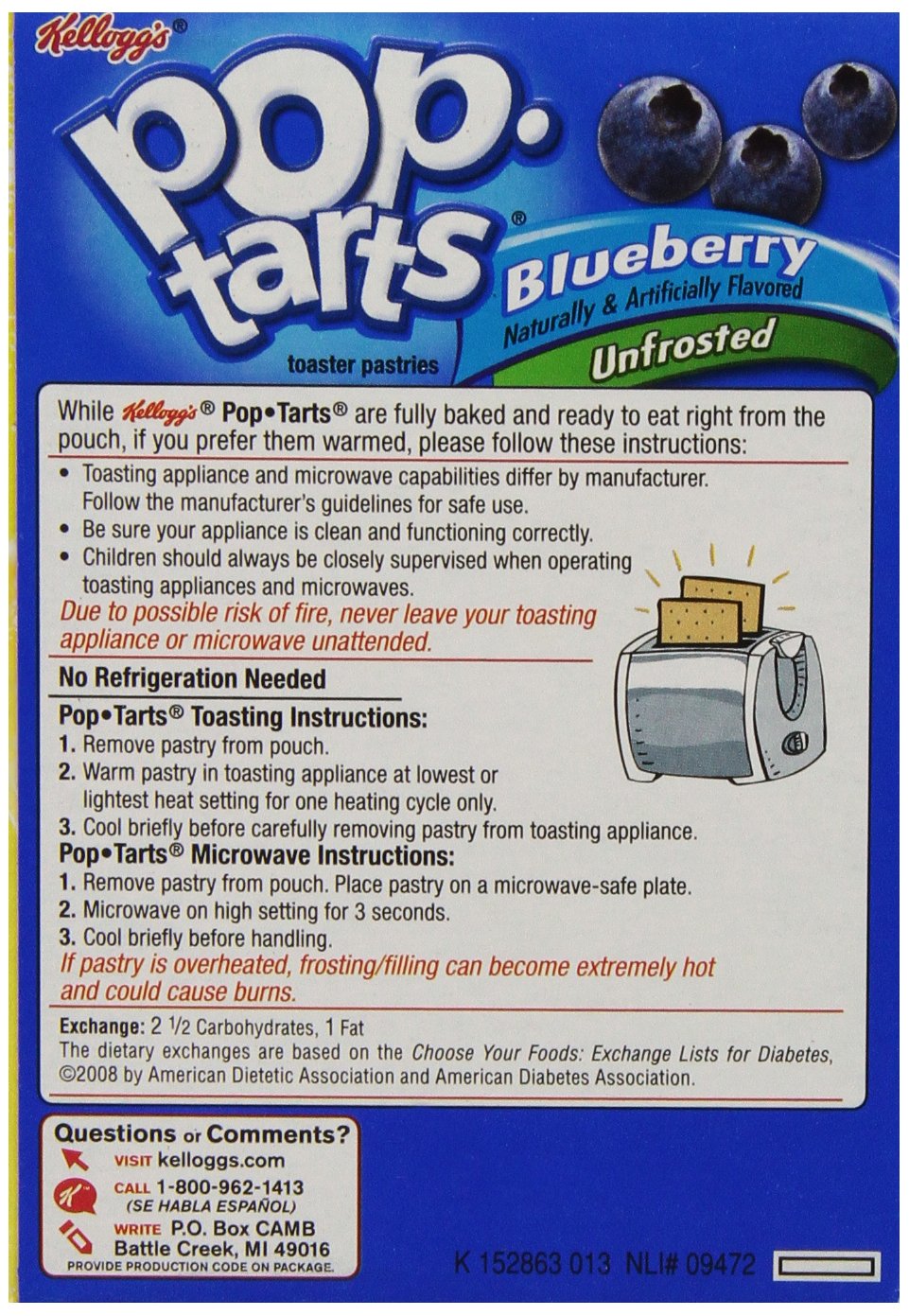 Pop-Tarts Frosted Blueberry Toaster Pastries heat-ready for warm snacking.