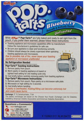 Pop-Tarts Frosted Blueberry Toaster Pastries heat-ready for warm snacking.