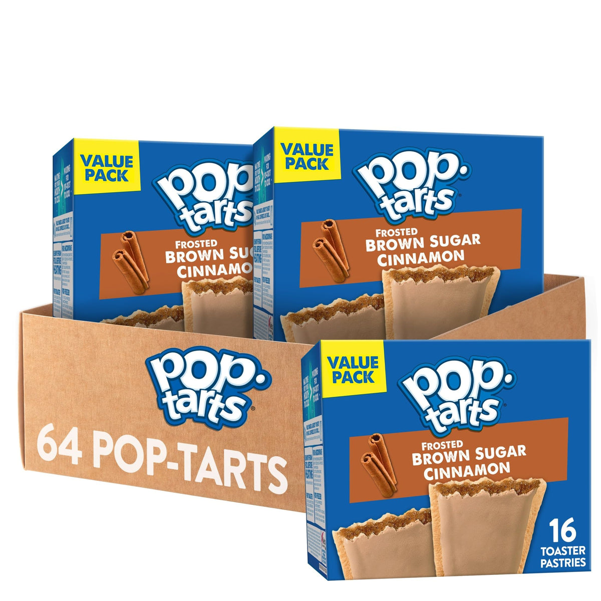 Pop-Tarts Frosted Brown Sugar Cinnamon boxes ready for breakfast and snack time.
