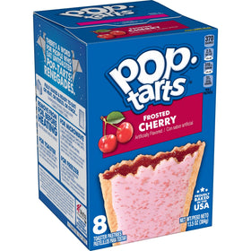 Pop-Tarts Frosted Cherry toaster pastries in a family size pack for quick breakfasts.