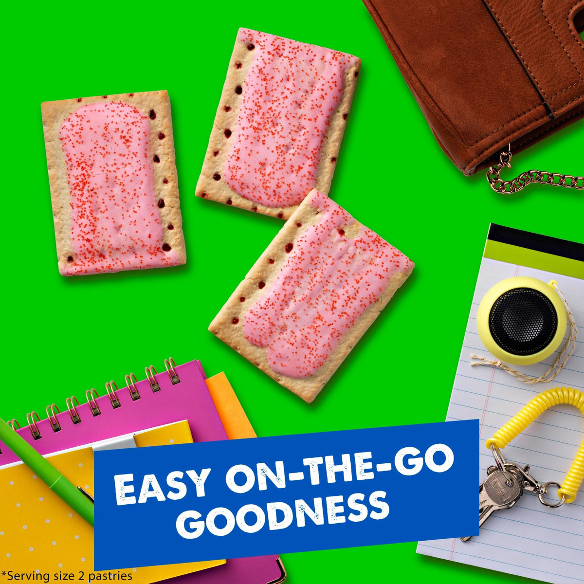 Pop-Tarts Frosted Cherry pastries toast to a crisp crust for a warm morning treat.