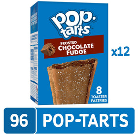 Pop-Tarts Frosted Chocolate Fudge microwaved pastry for a fast snack option.