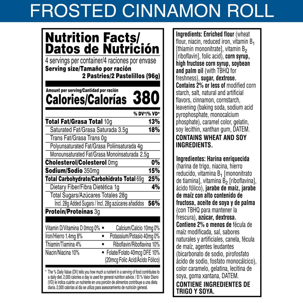 Pop-Tarts Frosted Cinnamon Roll in lunchbox, a sweet school-day snack.