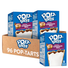 Pop-Tarts Frosted Cinnamon Roll packaging, ready-to-grab breakfast option.