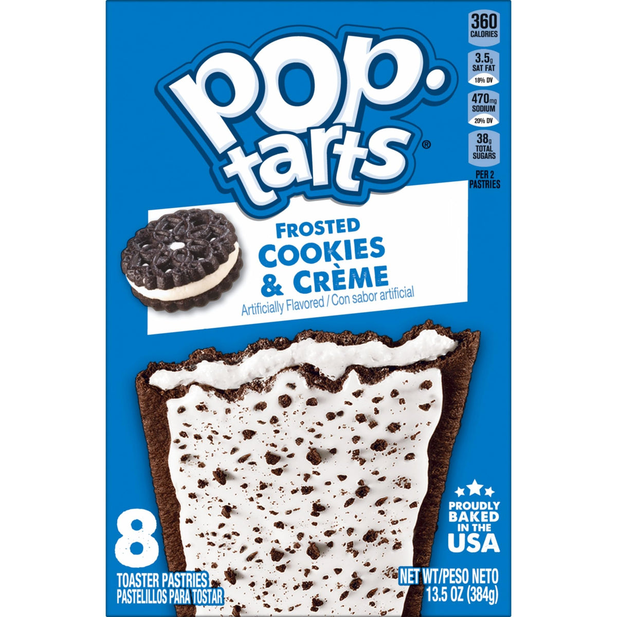 Pop-Tarts Frosted Cookies and Creme paired with milk for a classic breakfast