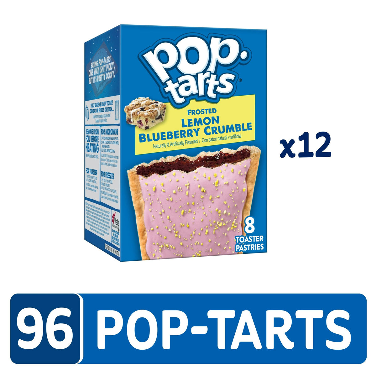 Pop-Tarts Frosted Lemon Blueberry Crumble sprinkles close-up—crunchy crust and fruity filling for quick snacking.